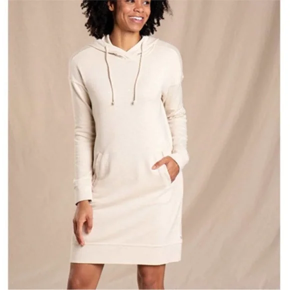 Toad&Co | Dresses | Toadco Cream Organic Cotton Long Sleeve Hooded  Sweatshirt Dress Size S | Poshmark